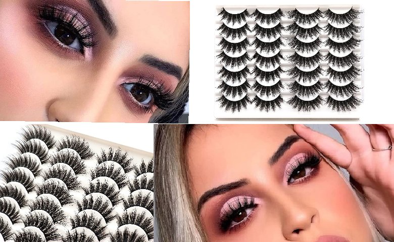 FRCOLOR 10 Pairs Fake Eyelashes Natural False Lashes Fake Fur Lashes Stage  Eyelash 3d Make up Line