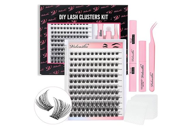 Veleasha Wispy Lash Clusters Kit 144PCS DIY Eylash